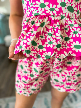 Pink & Green Daisy Dream Shirt & Short SET