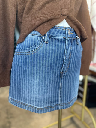 Medium High-Rise Stripe Mini Skort