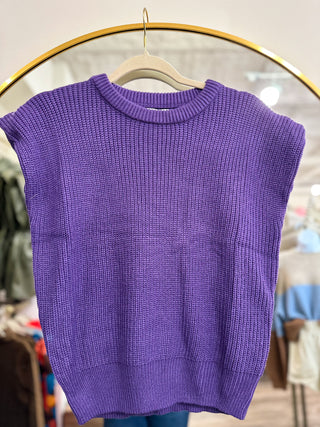 Down in New Orleans Purple Drop Shoulder Sweater Top