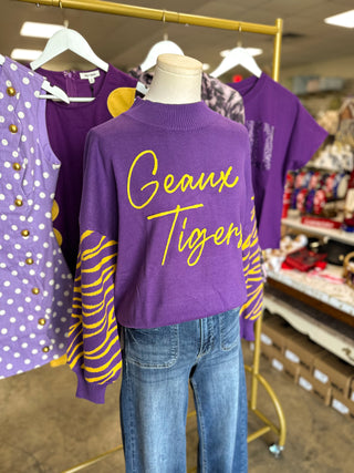 Merit LSU Mockneck Sweater
