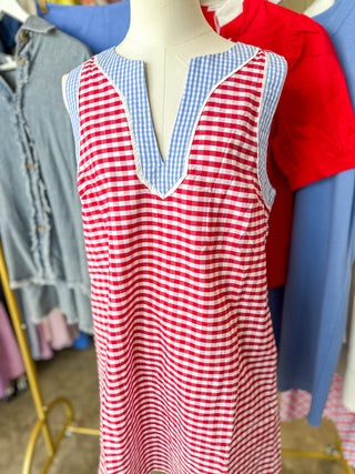 Red Firecracker Gingham Mini Dress
