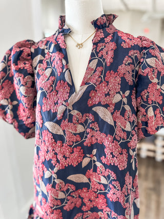 The Meredith Evening Jacquard Mini Dress