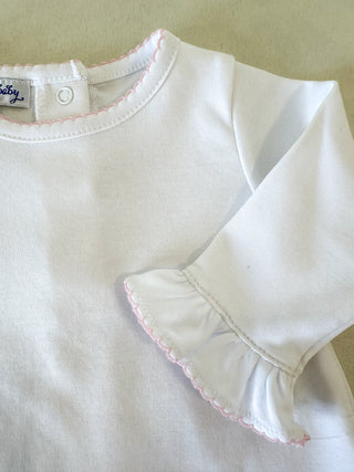 Elizabeth White & Pink Ruffle 2pc Set- Magnolia Baby