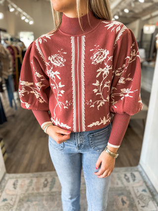 Mauve Forever Yours Balloon Sleeve Sweater