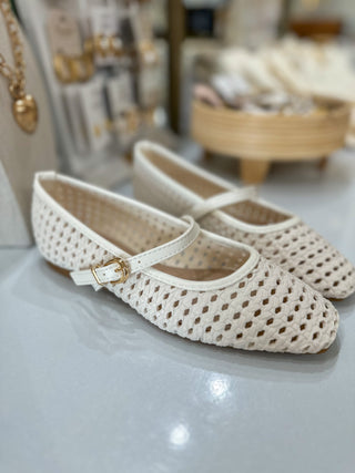 Jamie Ivory Woven Mary Jane Sandal