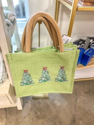 Noelle Tree Trio Gift Tote Light Green/Multi