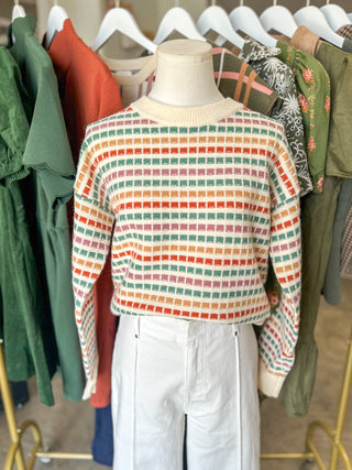 Autumn Color Pop Knit Sweater
