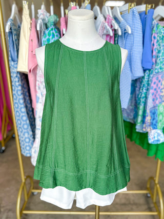 Forest Green Festival Days Sleeveless Top
