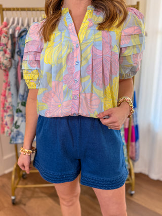 Dark Denim Days Braided Shorts