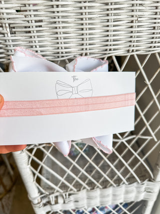 Pink Christmas Tree Embroidered Headband Bow