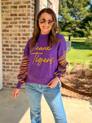 Merit LSU Mockneck Sweater