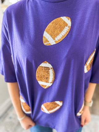 Purple Dazzling Football Top