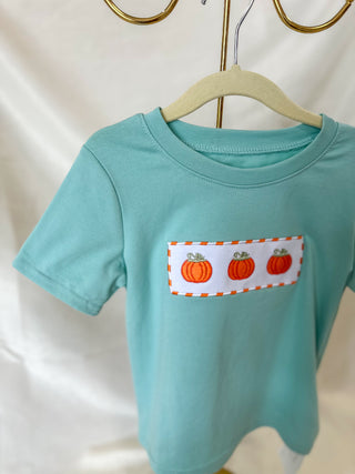 Mint Green Pumpkin Power Embroidered Shirt
