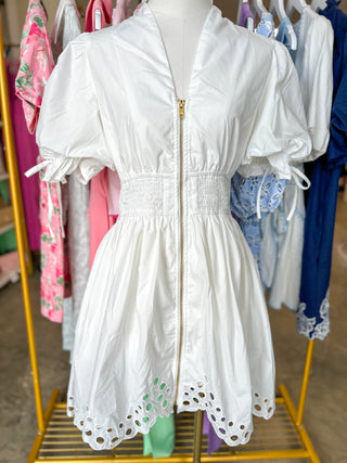 Off White Simply Southern Eyelet Detail Mini Dress