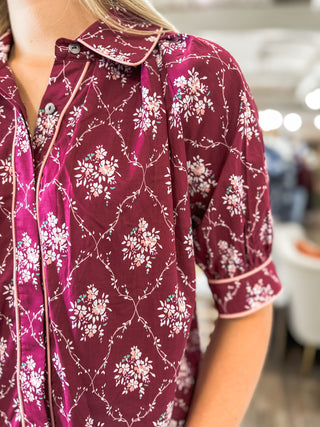 Mulberry Manor Short Sleeve Top