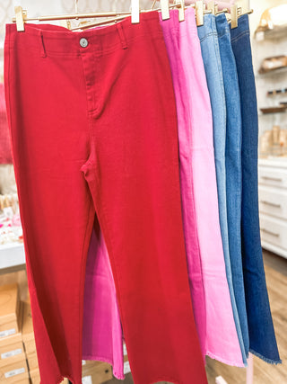 Candy Pink Adaptable Fabric Pants