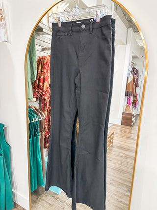 Black Junior Classic Flare Pants High Rise Hyperstretch