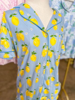 Zesty Lemons Pajama Shorts Set