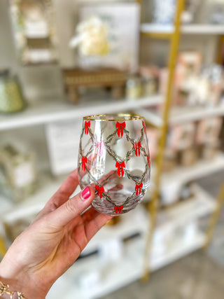 Holiday Trellis Stemless Wine Glass