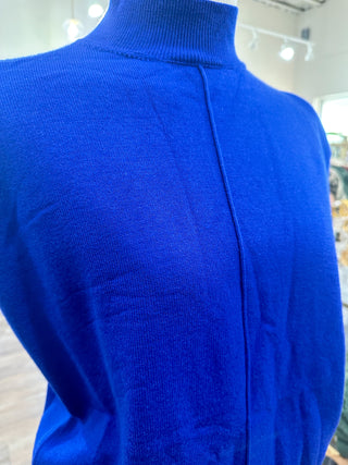 Royal Blue Alli Solid Mock Neck Top