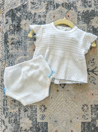 Paty Pal Blue Pinstripe Diaper Set