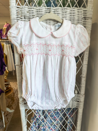 Pink Twirls Smocked Bubble