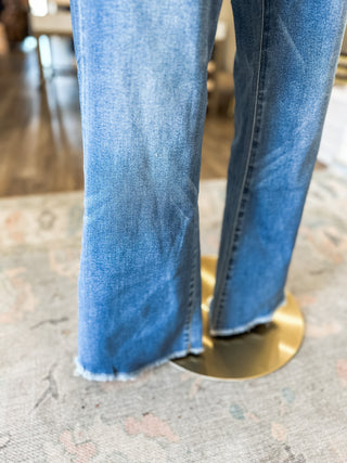 Alison MEDIUM Wash Mid Rise Super Soft Crop Flare - VERVET