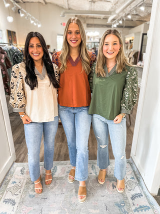 Rust Sunset Stitch Blouse