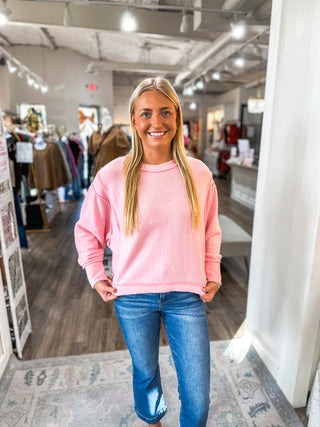 DOORBUSTER: Dusty Pink Brushed Oversized Side Slit Sweater