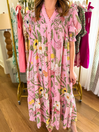 Light Pink Dreaming of Florals Maxi Dress