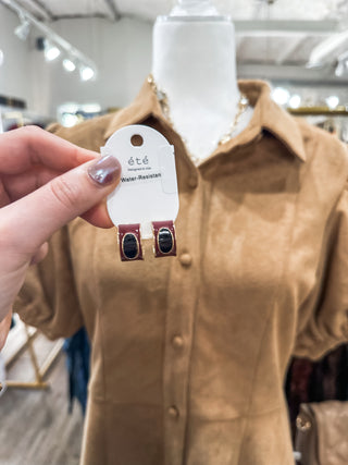 Maroon Multi Color Coated Water Resistant .5 Hoop Earrings