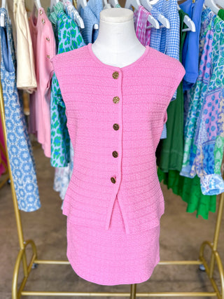 Pink Sweet Escape Knit Skirt SET