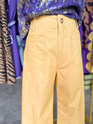 Sunflower Everyday Muse Front Pocket Cropped Wide Leg Pants