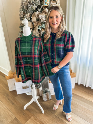 Navy Highland Holiday Plaid Sweater