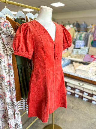 Brick Autumn Ember Zip Mini Dress