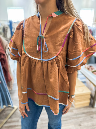 Caramel Fall Glory Days Blouse