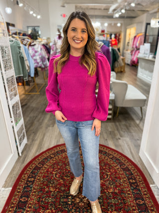 Violet Magenta Drift Cable Sweater