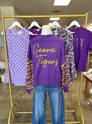 Merit LSU Mockneck Sweater
