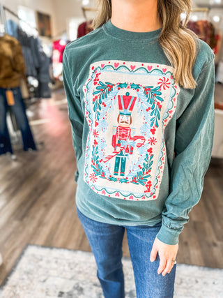 Nutcracker Playing Card Long Sleeve Graphic Tee