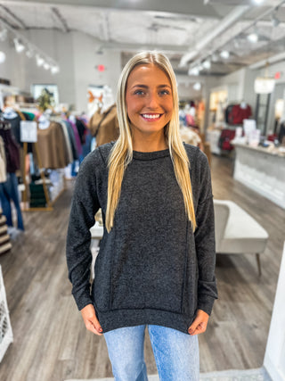 DOORBUSTER: Black Brushed Everyday Ease Pullover