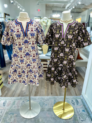 Ecru Poppy Picinic Floral Mini Dress