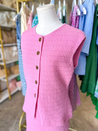Pink Sweet Escape Knit Skirt SET