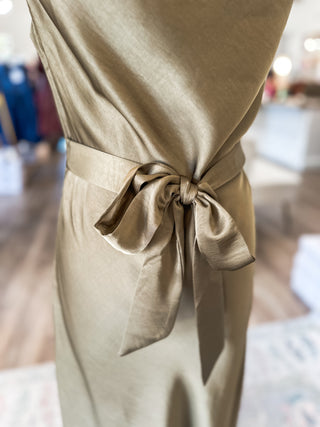 The Olive Eloise Satin Midi Dress