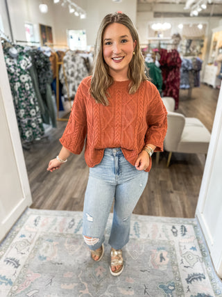 Cinnamon Twist Knit Sweater Top