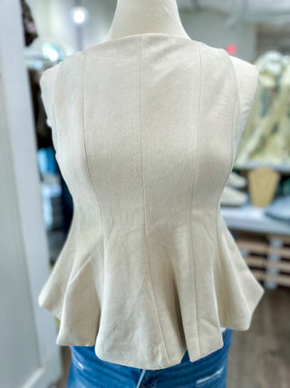 Cream Sleek & Chic Sleeveless Top