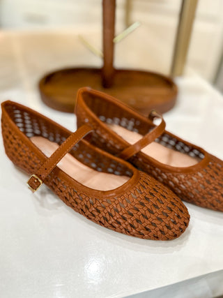 Tan Concinnity Mary Jane Flats