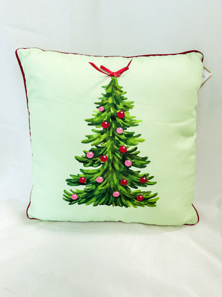 Noelle Tree Pillow Green/Red 18x18