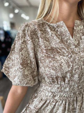 Mocha Briarwood Toile Maxi Dress