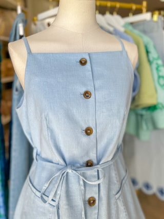 The Light Blue Street Style Sweetheart Shorts Set