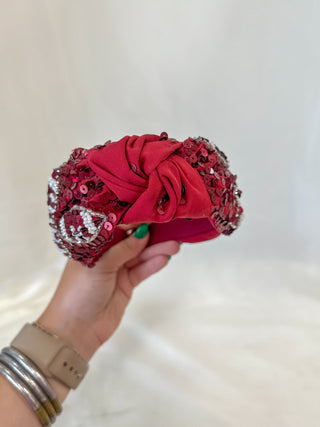 Maroon & White Gameday Headband